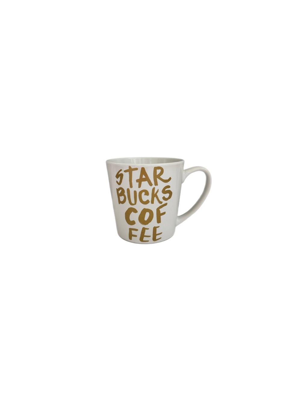 Starbucks Collectors White Gold Graffiti Lettering Coffee Mug